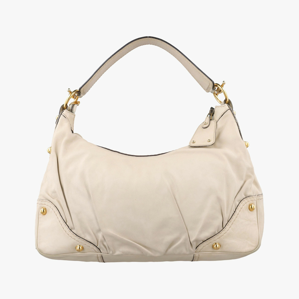 Gucci Jockey Hobo Shoulder Bag Leather White